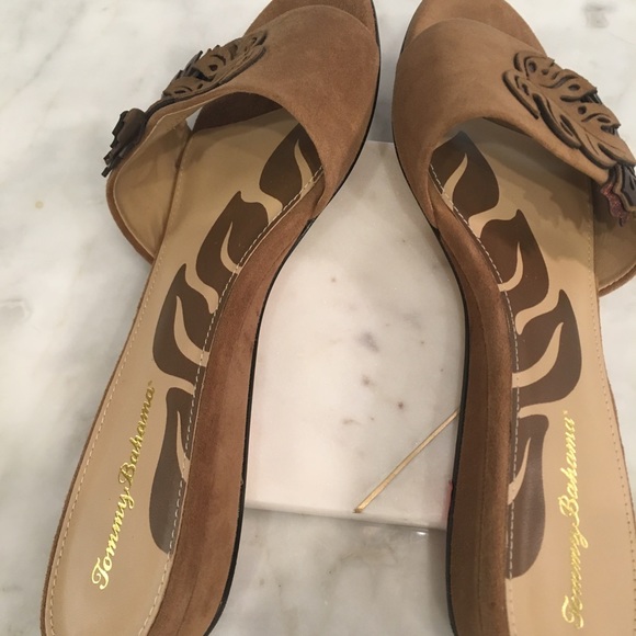 NWOT Tommy Bahama Suede Floral Slide Sandal - Picture 4 of 5